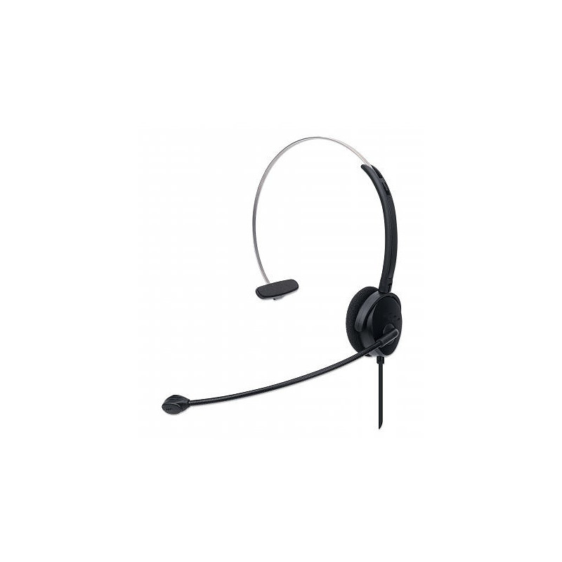 Manhattan 179867 écouteur/casque Avec fil Arceau Bureau/Centre d'appels USB Type-A Noir