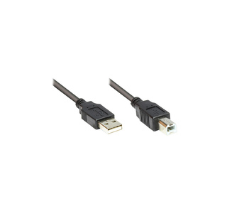 Alcasa USB 2.0 1.8m câble USB 1,8 m USB A USB B Noir