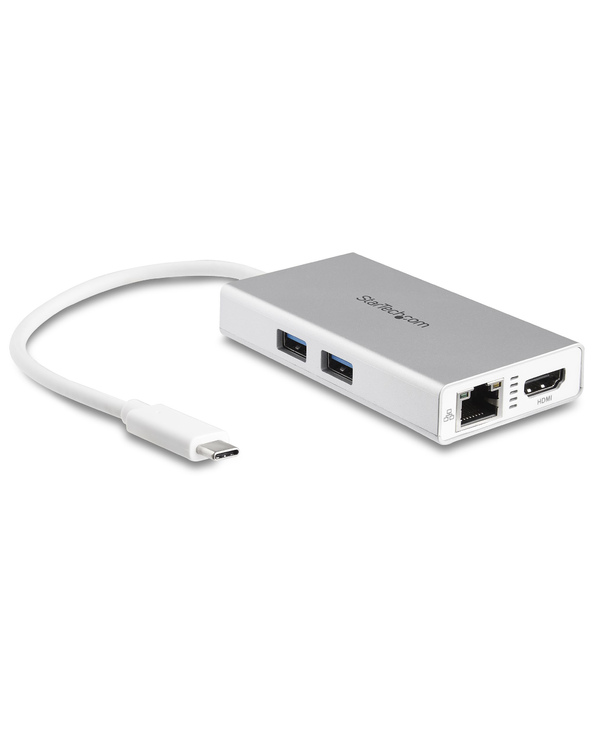 StarTech.com Adaptateur Multiport USB-C - Mini Station d'Accueil USB-C avec 4K HDMI - 60W PD Pass-Through, GbE, 2pt USB-A 3.0 Hu