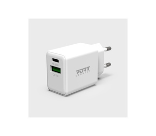 Port Designs 900069-EU chargeur d'appareils mobiles Smartphone, Tablette Blanc Secteur Charge rapide Intérieure