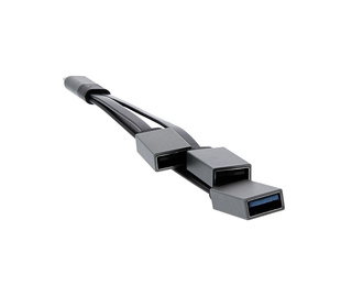 T'nB TCM3USBF changeur de genre de câble USB Type C 3x USB Type A Aluminium, Noir