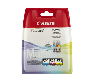 Canon Multipack de cartouches d'encre couleur CLI-521 C/M/Y