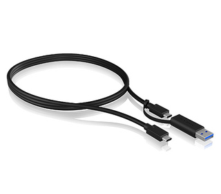 ICY BOX IB-CB031 câble USB 1 m USB 3.2 Gen 2 (3.1 Gen 2) USB A/USB C USB C Noir