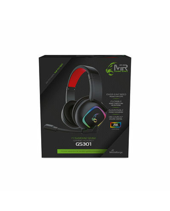 MediaRange MRGS301 écouteur/casque Avec fil Arceau Jouer Noir, Rouge