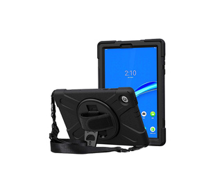 DLH COQUE RENFORCEE AVEC BANDOULIERE, POIGNEE ROTATIVE ET PIED SUPPORT POUR LENOVO TAB M10 FHD PLUS GEN2 10.3" (ZA5V, ZA5T, ZA5W