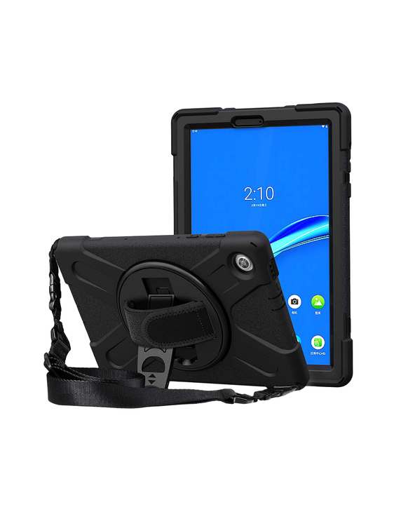 DLH COQUE RENFORCEE AVEC BANDOULIERE, POIGNEE ROTATIVE ET PIED SUPPORT POUR LENOVO TAB M10 FHD PLUS GEN2 10.3" (ZA5V, ZA5T, ZA5W