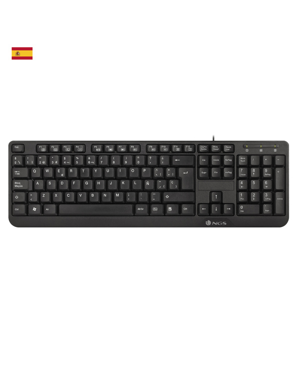 NGS FunkyV3, QWERTY, ES clavier USB Espagnole Noir