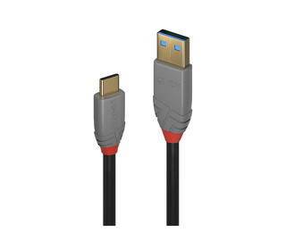 Lindy 36910 câble USB 0,5 m USB C USB A Noir, Gris