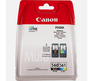Canon PG-560 / CL-561 cartouche d'encre 2 pièce(s) Original Rendement standard Noir, Cyan, Magenta, Jaune