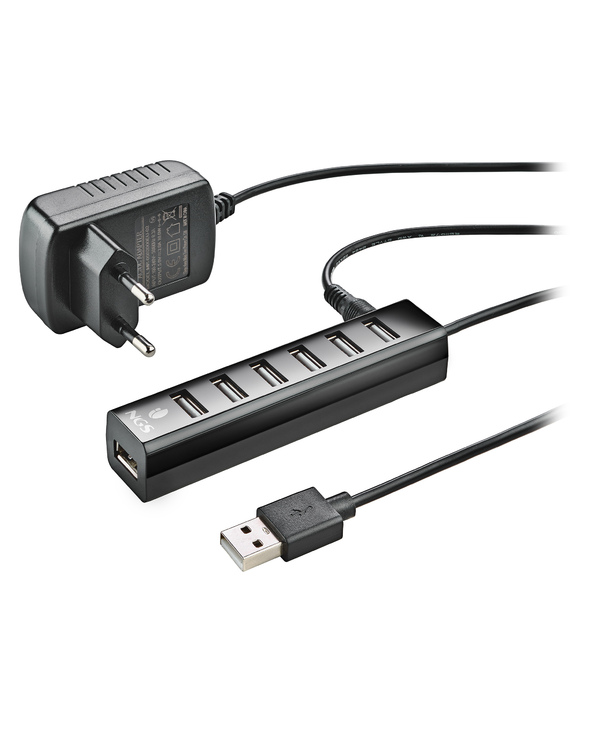 NGS IHUB7 TINY USB 2.0 480 Mbit/s Noir