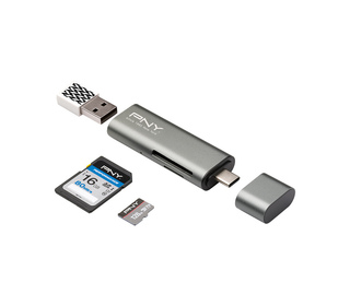 PNY R-TC-UA-3N1E01-RB lecteur de carte mémoire USB 3.2 Gen 1 (3.1 Gen 1) Type-C Métallique
