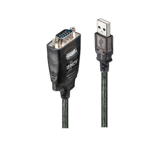 Lindy 42686 câble Série Noir 1,1 m USB Type-A DB-9