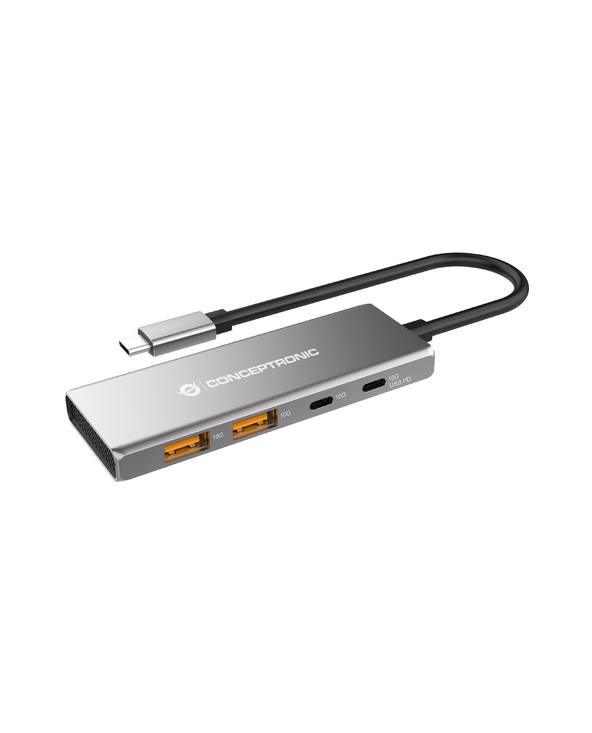 Conceptronic HUBBIES15G hub & concentrateur USB 3.2 Gen 2 (3.1 Gen 2) Type-C 10000 Mbit/s Gris