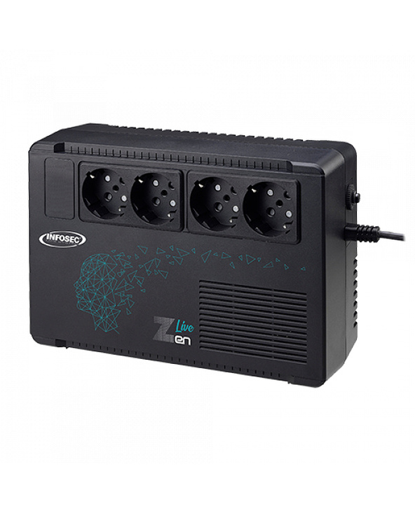 Infosec Zen Live 500 alimentation d'énergie non interruptible Interactivité de ligne 0,5 kVA 300 W 4 sortie(s) CA