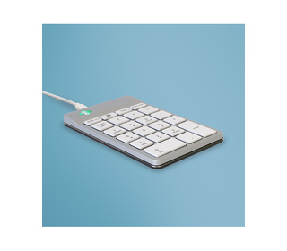 R-Go Tools Clavier R-Go Numpad Break, clavier numérique ergonomique avec logiciel de pause, filaire, blanc