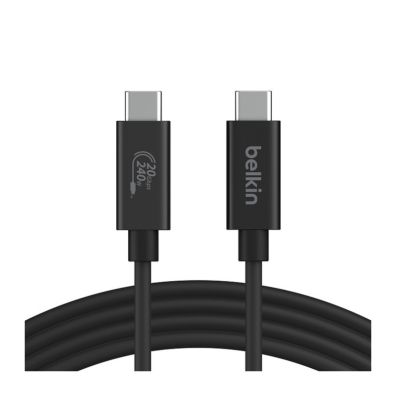 Belkin INZ004BT2MBK câble USB 2 m USB4 Gen 2x2 USB C Noir
