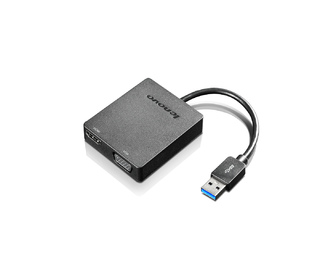 Lenovo Universal USB 3.0 to VGA/HDMI adaptateur graphique USB Noir