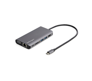 StarTech.com Adaptateur Multiport USB-C - Mini Dock USB-C avec 4K HDMI ou 1080p VGA - Hub 3x USB 3.0, SD, GbE, Audio, 100W PD Pa