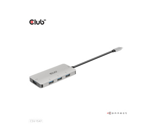 CLUB3D CSV-1547 hub & concentrateur USB 3.2 Gen 2 (3.1 Gen 2) Type-C 10000 Mbit/s Noir, Argent