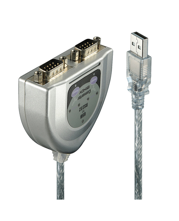 Lindy 42889 câble Série Argent 0,6 m USB Type-A DB-9