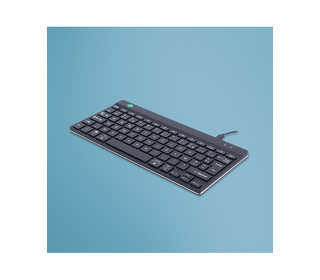 R-Go Tools Clavier ergonomique R-Go Compact Break, clavier compact avec logiciel de pause,AZERTY (FR), Filaire, noir