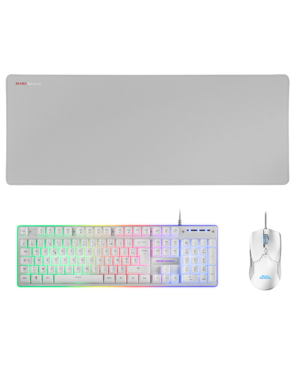 Mars Gaming MCPXWFR clavier Souris incluse USB Français Blanc