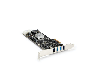 StarTech.com Carte Contrôleur PCI Express vers 4 Ports USB 3.0 avec 4 voies dédiés de 5 Gb/s - UASP - Alim SATA / LP4