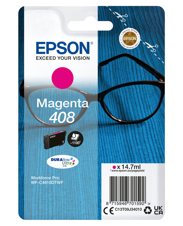Epson Singlepack Magenta 408 DURABrite Ultra Ink Epson Singlepack Magenta 408 DURABrite Ultra Ink