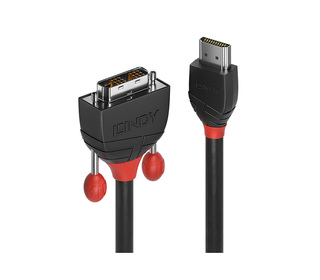 Lindy 36275 câble vidéo et adaptateur 10 m HDMI Type A (Standard) DVI-D Noir, Rouge