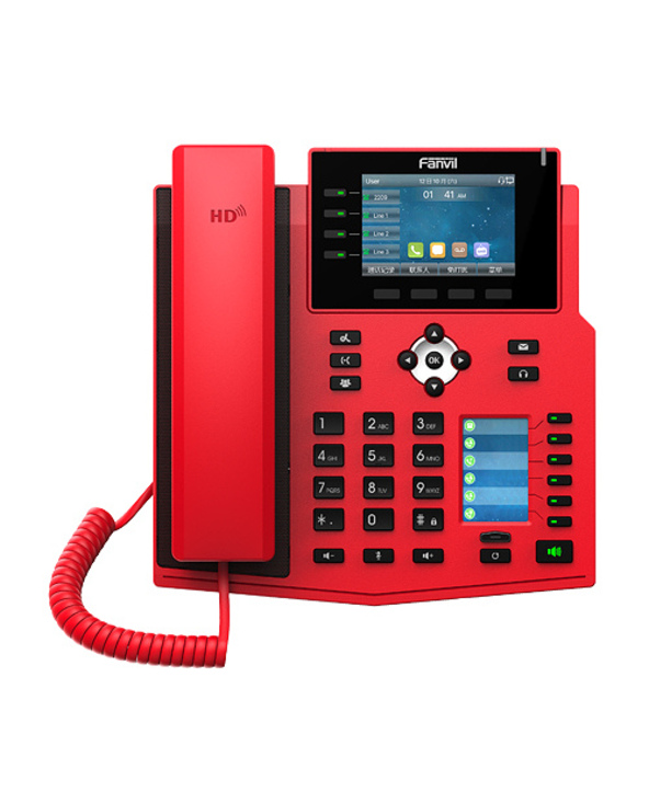 Fanvil X5U-R téléphone fixe Noir, Rouge 16 lignes Wifi