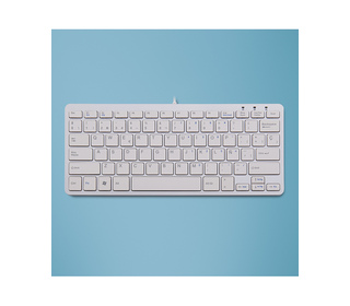 R-Go Tools Clavier ergonomique R-Go Compact, design plat, mini-clavier, QWERTY (ES), filaire, blanc