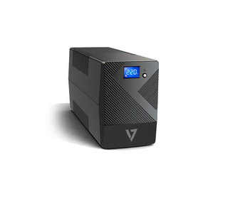 V7 UPS 600VA UPS para ordenador de escritorio con 6 salidas, pantalla LCD táctil (UPS1P600E)