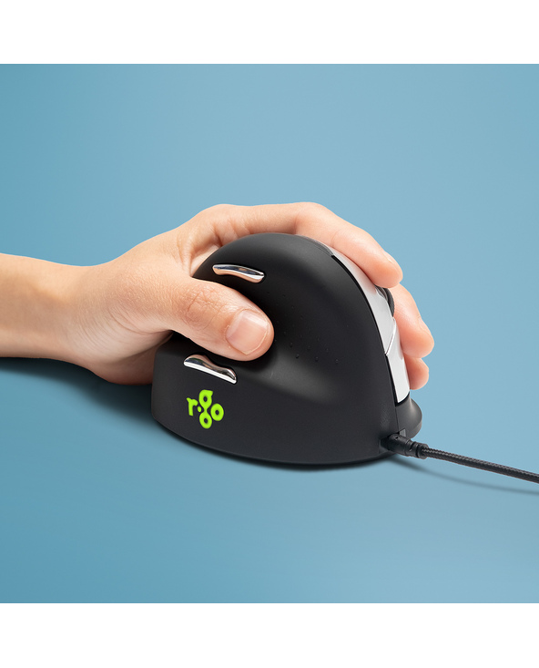 R-Go Tools Souris Ergonomique R-Go HE Break avec logiciel de pause, gaucher, grand (longueur de la main  185 mm), filaire, noir