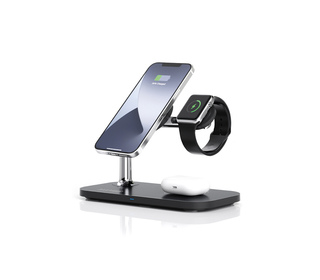 RealPower ChargeAIR Mag Smartphone, Smartwatch, Tablette Noir USB Recharge sans fil Intérieure