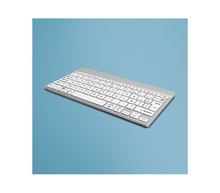 R-Go Tools Clavier ergonomique R-Go Compact Break, clavier compact avec logiciel de pause,AZERTY (FR), Bluetooth, blanc