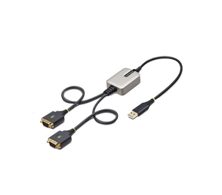 StarTech.com Adaptateur USB vers Série de 2 Ports de 60cm, Vis/Écrous DB9 Interchangeables, COM Rétention, Câble Convertisseur U