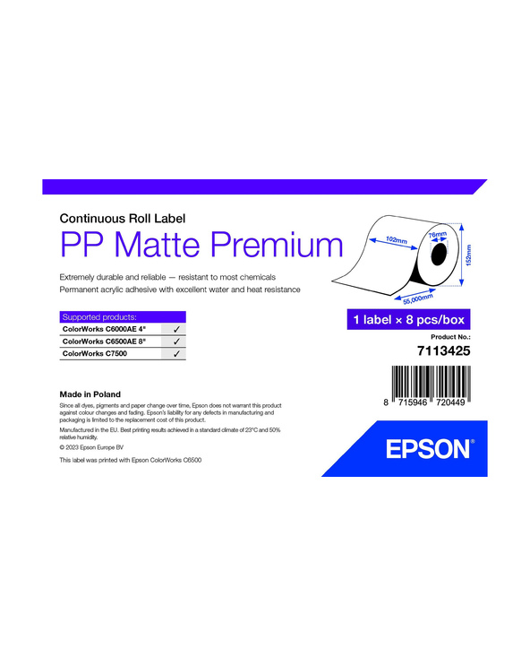 Epson 7113425 étiquette à imprimer Blanc Imprimante d'étiquette adhésive