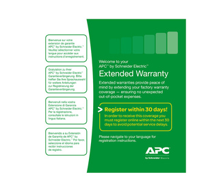 APC WBEXTWAR1YR-AC-02 extension de garantie et support 1 année(s)