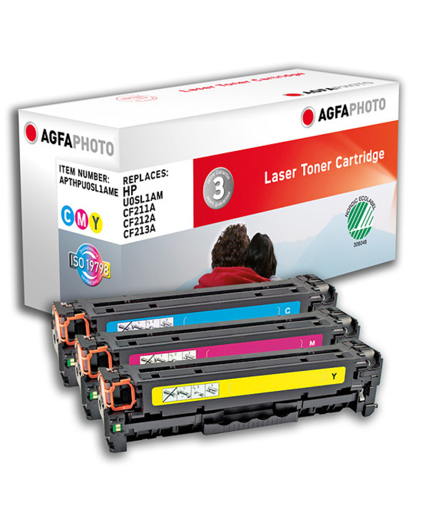 AgfaPhoto APTHPU0SL1AME Cartouche de toner 3 pièce(s) Cyan, Magenta, Jaune