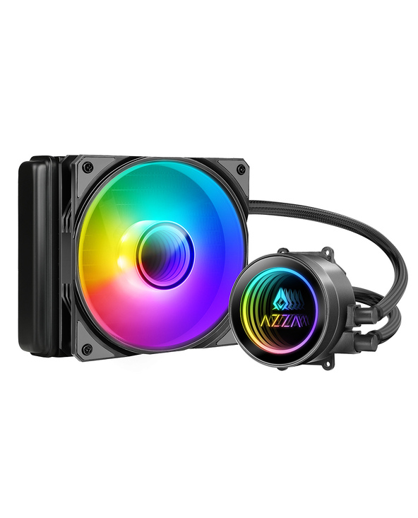 Azza LCAZ-120C-ARGB système de refroidissement d’ordinateur Processeur Kit de refroidissement du liquide 12 cm Noir 1 pièce(s)