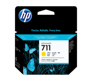 HP 711 pack de 3 cartouches d'encre DesignJet jaune, 29 ml