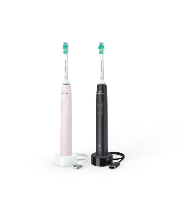 Philips 3100 series HX3675/15 2x Brosses à dents électriques - Noire/Rose Philips 3100 series HX3675/15 2x Brosses à dents électriques - Noire/Rose