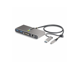 StarTech.com Hub USB-C à 2 Ports USB-A avec Ethernet et RS-232, Dongle USB-C vers USB-A, 100W PD Pass-Through, 2x USB-A 5Gbps, G