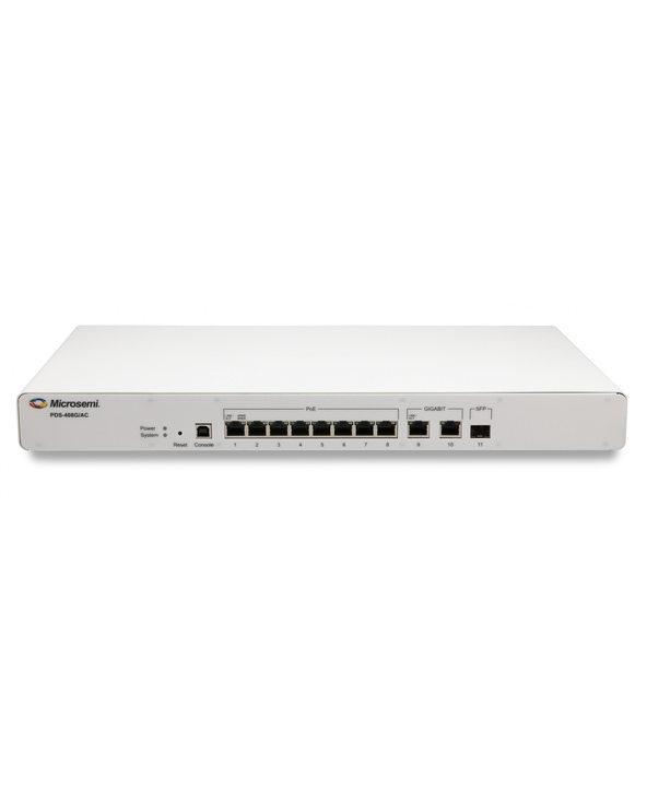 Microsemi PDS-408G Géré L2 Gigabit Ethernet (10/100/1000) Connexion Ethernet, supportant l'alimentation via ce port (PoE) Blanc