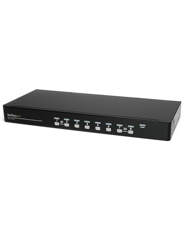 StarTech.com Kit de commutateur KVM USB à montage sur rack 1U 8 ports avec affichage à l'écran et câbles