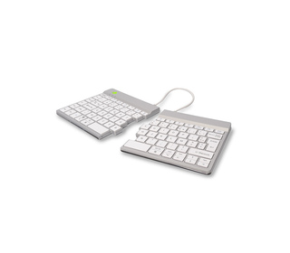 R-Go Tools Clavier ergonomique R-Go Split Break avec logiciel de pause, clavier ergonomique divisé, AZERTY (FR), bluetooth, blan