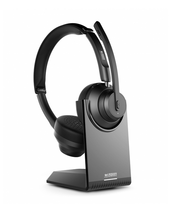 Urban Factory MOVEE PRO Casque Sans fil Arceau Jouer USB Type-C Bluetooth Socle de chargement Noir