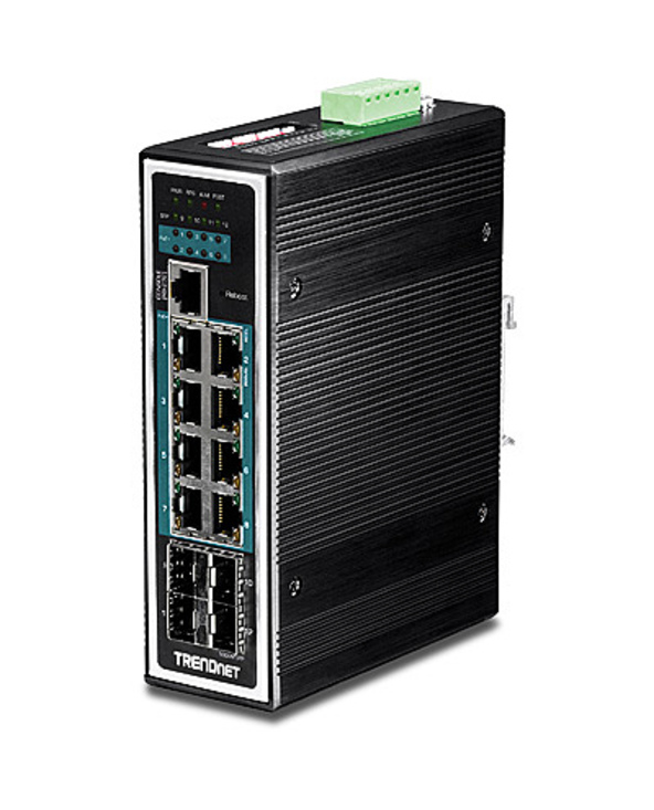 Trendnet TI-PG1284i Géré L2+ Gigabit Ethernet (10/100/1000) Connexion Ethernet, supportant l'alimentation via ce port (PoE) Noir