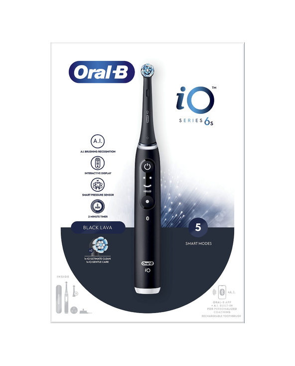 Oral-B iO 6 Adulte Brosse à dents vibrante Noir