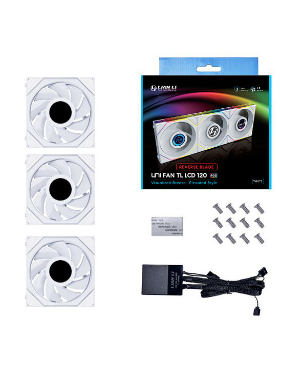 Lian Li UNI FAN TL LCD Boitier PC Ventilateur 12 cm Blanc